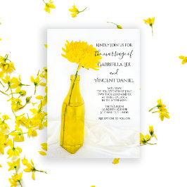 Convites Flor Amarelo no Casamento Vase