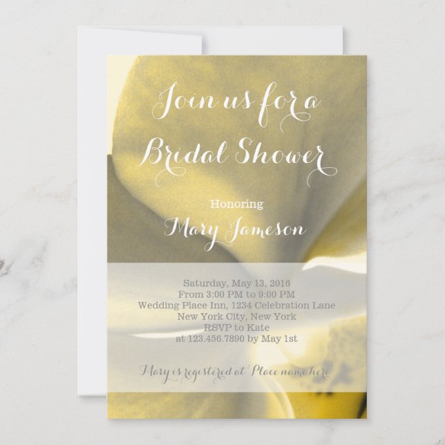 Convites Flor Artístico em Pedras Amarelas - Chá de panela (Frente)