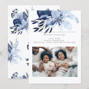 Convites Flor Azul de Inverno Foto Personalizada de Flor em