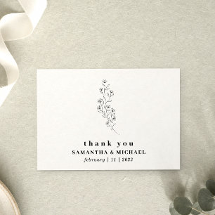 Convites Flor Boho Branco Claro Indie casamento obrigado