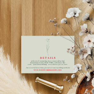 Convites Flor Boho Greenery Red Detalhes do casamento botân