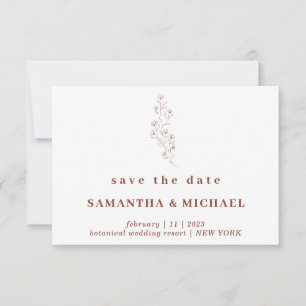 Convites Flor Boho Terracotta Indie Salve a data Casamento