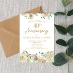 Convites Flor Branca 40º Aniversário de Casamento<br><div class="desc">Este é um convite de 40 anos de aniversário de casamento das Flores Brancas!</div>