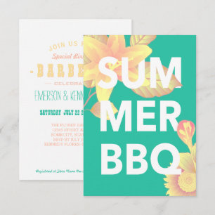 Convites Flor brilhante de CHURRASCO SUMMER
