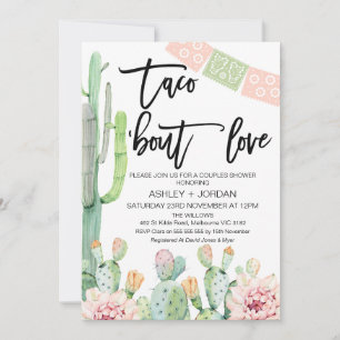 Convites Flor Cactus Taco sobre Chá de Casais de Amor