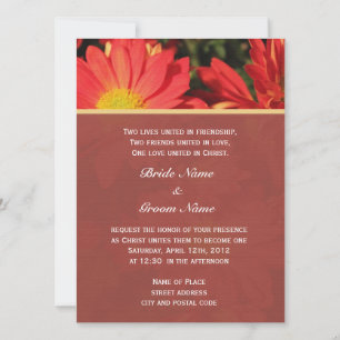 Convites Flor cristã de casamento de flor de margarida lara