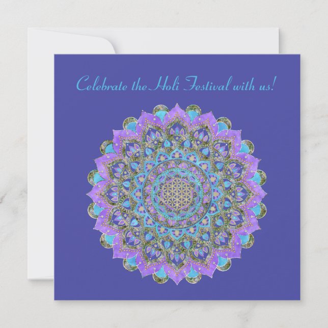 Convites Flor Da Vida - Estilo De Mandala Índia 2 (Frente)