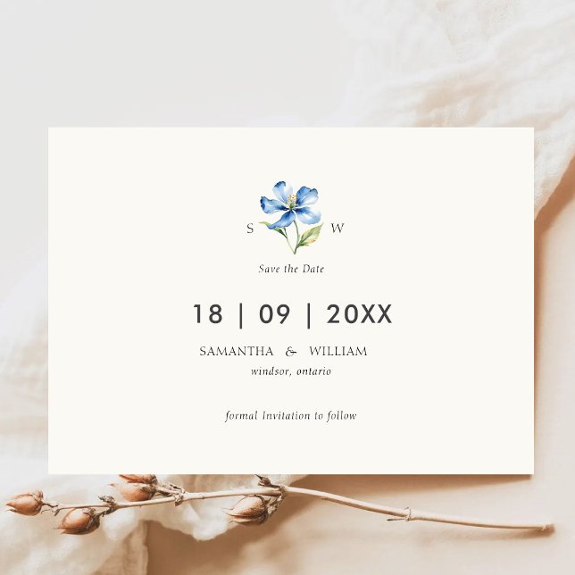 Convites Flor de aquarela Salvar a Data (Criador carregado)