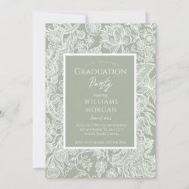 Convites Flor de Arte Verde Simples Sage