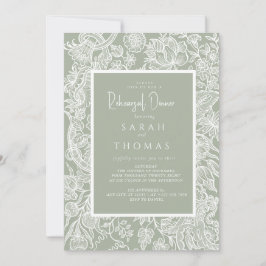 Convites Flor de Arte Verde Simples Sage