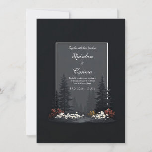 Convites Flor de Casamento Selvagem na Floresta Nórdica Tem