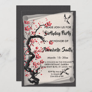 Convites Flor de Cereja Vintage