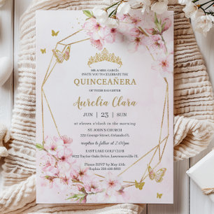 Convites Flor de Cerejeira Chic Quinceañera Doce 16