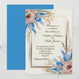 Convites Flor de erva azul
