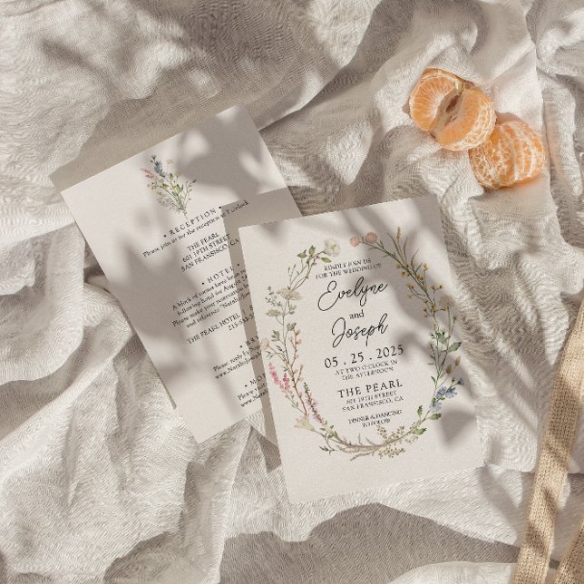 Convites Flor De Flor De Flor Moderno, Tudo Em Um Casamento (Criador carregado)