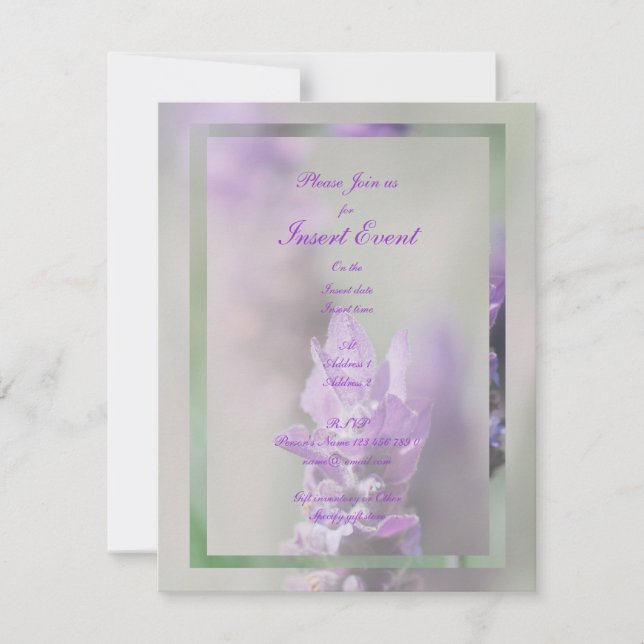 Convites Flor de lavanda roxa casamento | Personalizar (Frente)