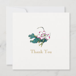 Convites Flor De Lotus Branco Obrigado