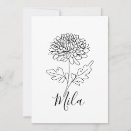 Convites Flor de Nascimento do Chrysanthemum Personalizado 