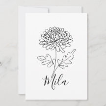 Flor de Nascimento Personalizada de Crisântemo de 