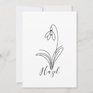 Convites Flor de Nascimento Personalizada de Galanto de Jan