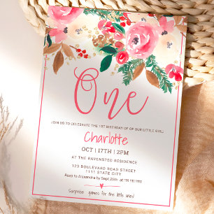 Convites Flor de Natal de inverno bonito Foto de Watercolor