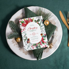 Convites Flor De Natal E Deixa Aquarela