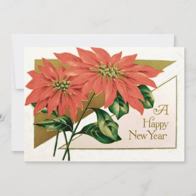 Convites Flor de Natal Poinsettia (Frente)