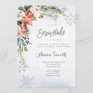Convites Flor de neve Flower Winter está no caminho do chá 
