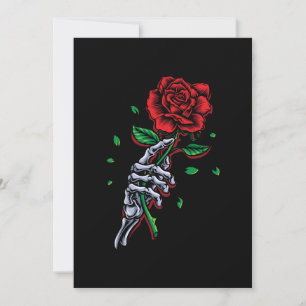 Convites Flor de Rosa vermelha de Mão do Esqueleto