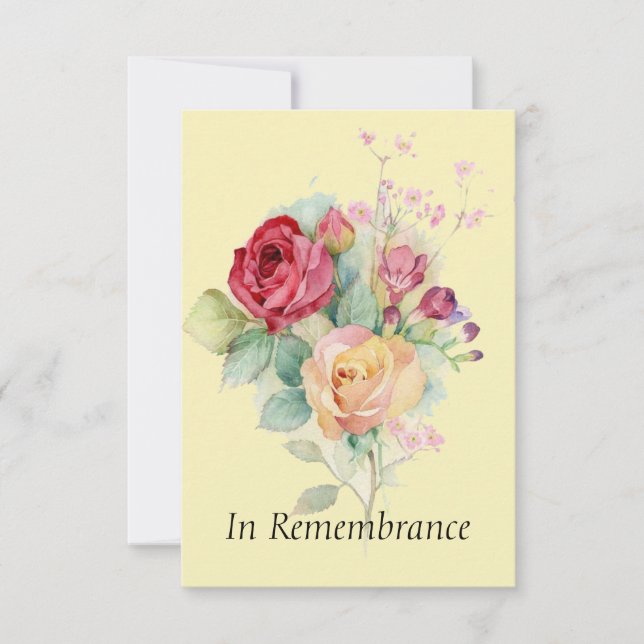 Convites Flor de Rosas do Serviço Memorial Personalizado (Frente)