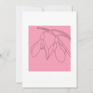 Convites Flor de snowdrop rosa e preto