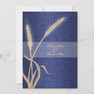 Convites Flor de trigo de nata azul