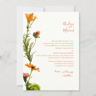 Convites Flor fresca de laranja vermelho