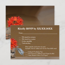 Convites Flor Laranja na placa Mason Jar RSVP & Menu