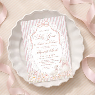 Convites Flor Menina Flor Silly Goose Baby Shower