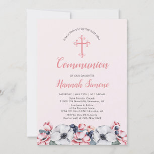 Convites Flor, Menina   Primeira Comunhão / Confirmação