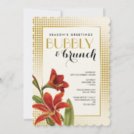 Convites Flor Red Amaryllis Verificado Dourado