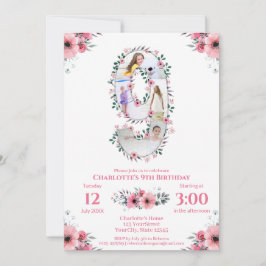 Convites Flor Rosa Cor-de-Rosa, Colagem Fotográfica da Rapa