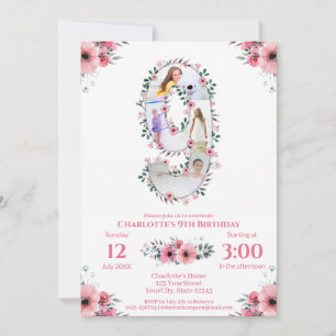 Convites Flor Rosa Cor-de-Rosa, Colagem Fotográfica da Rapa