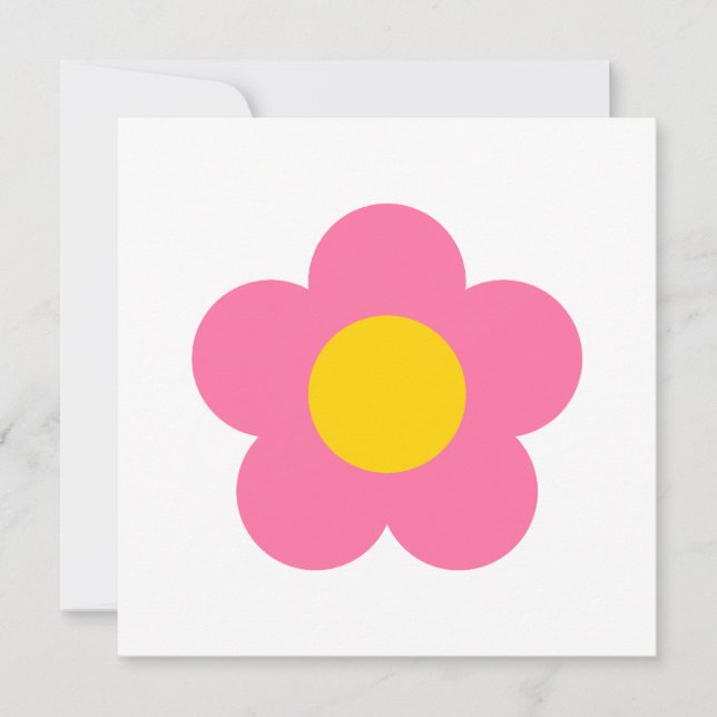 Convites Flor rosa fofa (Frente)