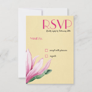 Convites Flor Rosa Magnolia Vintage Paper Wedding RSVP