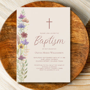 Convites Flor selvagem Baptism