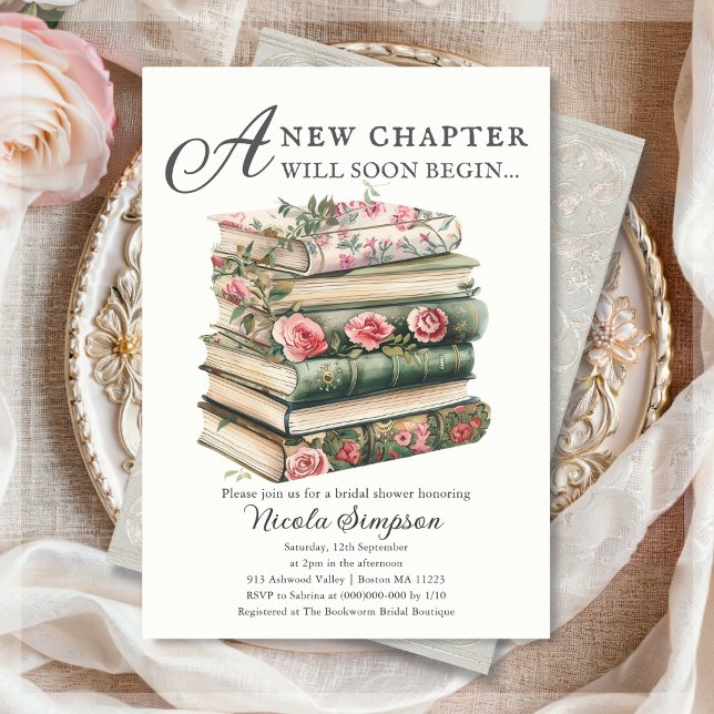 Convites Flor selvagem | Chá de panela do Tema do Livro (Criador carregado)