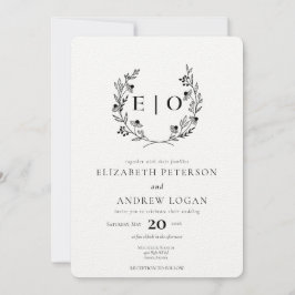 Convites Flor selvagem mínimo | Wreath Wedding