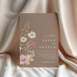 Convites Flor Selvagem Moderna Casamento de Jardim Botâni