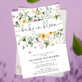 Convites Flor selvagem no chá de fraldas Floral Bloomo-Prim
