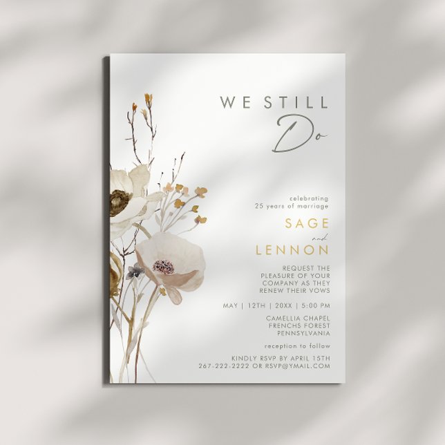 Convites Flor Selvagem Whimsical Nós Ainda Fazemos Renovaçã (Criador carregado)
