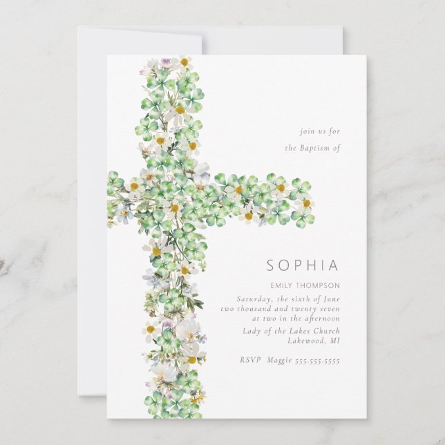 Convites Flor silvestre de Clover atravessa o Natal do Bati (Frente)