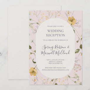 Convites Flor Silvestre de Primavera   Recepção de Casament