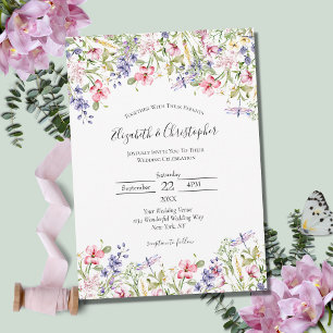 Convites Flor Silvestre Rosa Amarelo Roxo Boho Casamento Mo